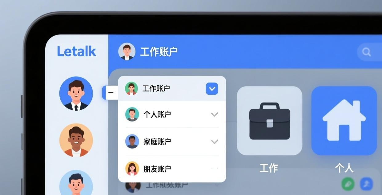 Letstalk 多账号登录设置：工作生活一键切换